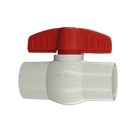 Válvula de bola de plástico de 3/4" deslizamiento x deslizamiento
